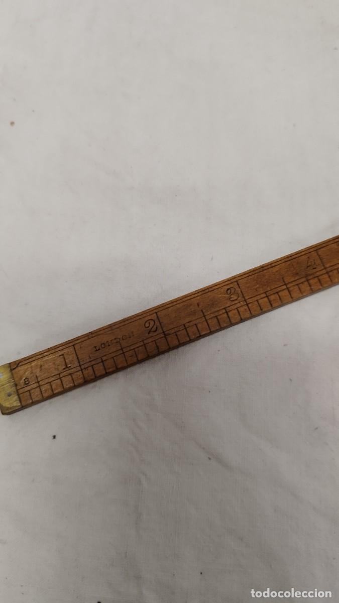 Antig&uuml;edades: Antigua regla de madera plegable,de 60 cm - Foto 9
