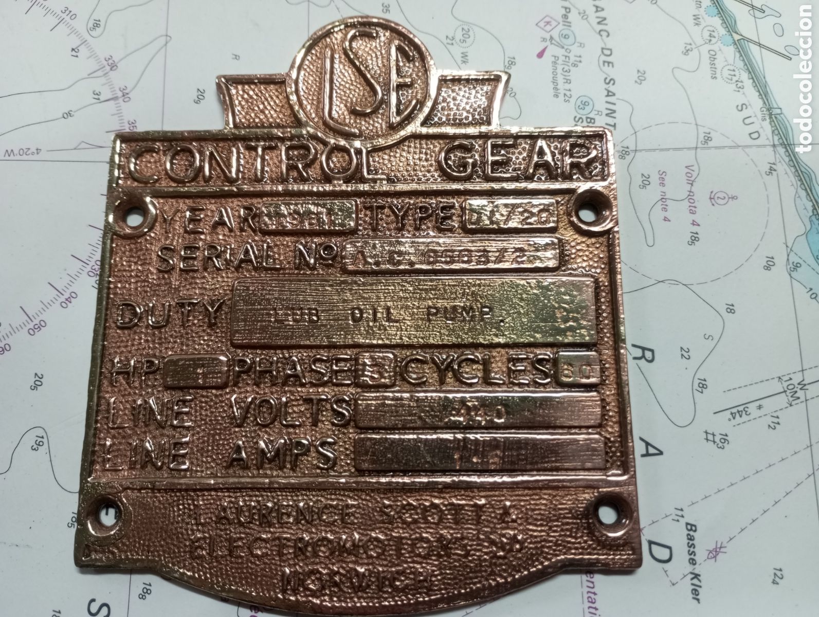Antig&uuml;edades: Placa original de barco - Foto 1