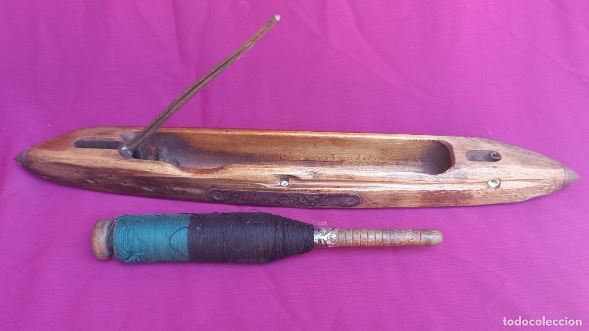 Antig&uuml;edades: GRAN LANZADERA TEXTIL (49cm). - Foto 4