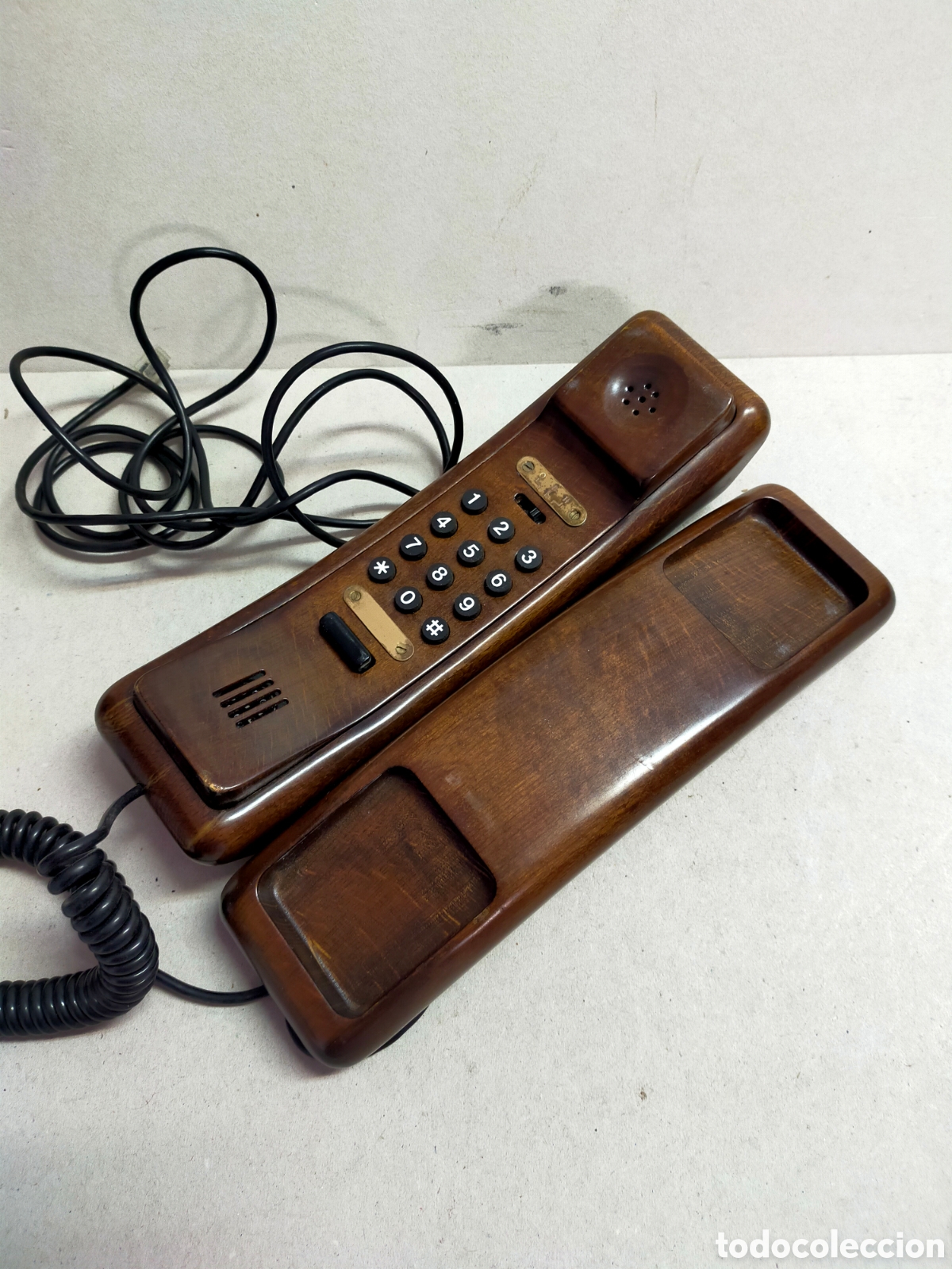 Tel&eacute;fonos: TELEFONO DE MADERA SOLAC TELECOM MODELO M1011. MADE IN SPAIN. FUNCIONA. - Foto 7