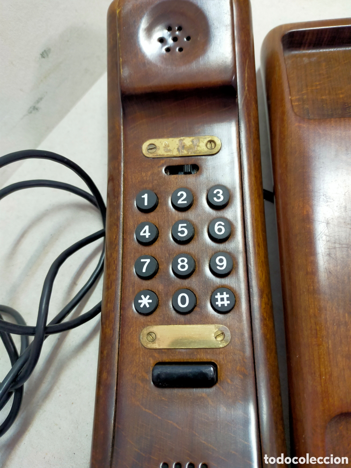 Tel&eacute;fonos: TELEFONO DE MADERA SOLAC TELECOM MODELO M1011. MADE IN SPAIN. FUNCIONA. - Foto 8