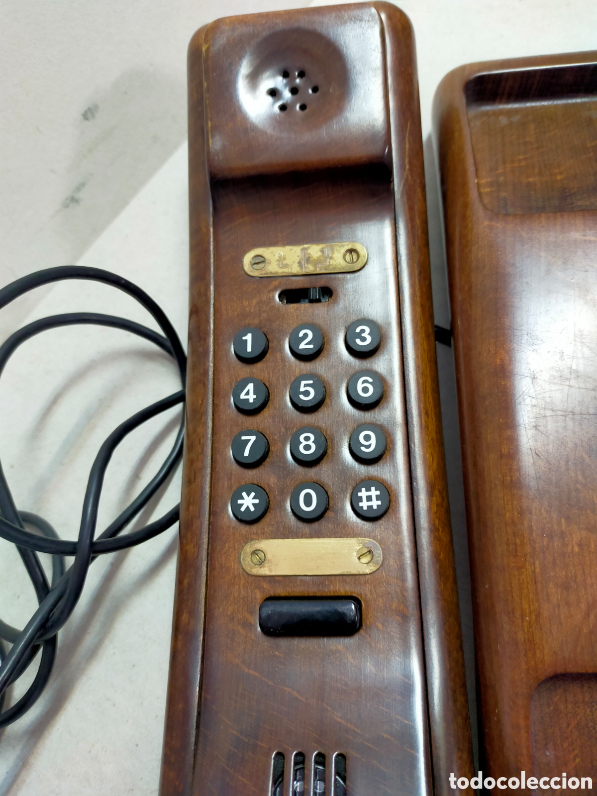 Tel&eacute;fonos: TELEFONO DE MADERA SOLAC TELECOM MODELO M1011. MADE IN SPAIN. FUNCIONA. - Foto 9