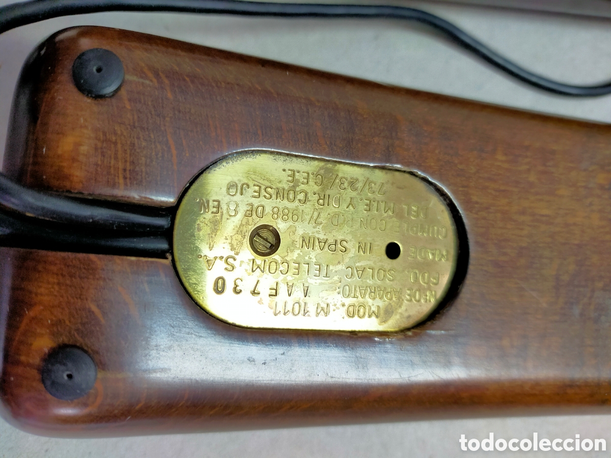 Tel&eacute;fonos: TELEFONO DE MADERA SOLAC TELECOM MODELO M1011. MADE IN SPAIN. FUNCIONA. - Foto 11