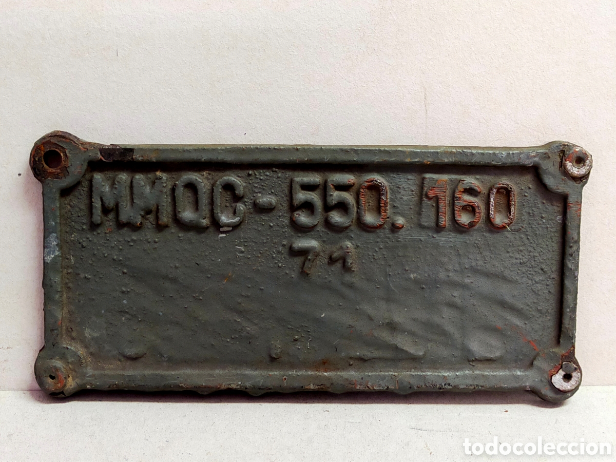 Antig&uuml;edades: PLACA DE TREN DE HIERRO. RENFE. - Foto 4