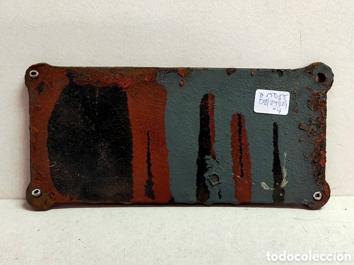 Antig&uuml;edades: PLACA DE TREN DE HIERRO. RENFE. - Foto 5