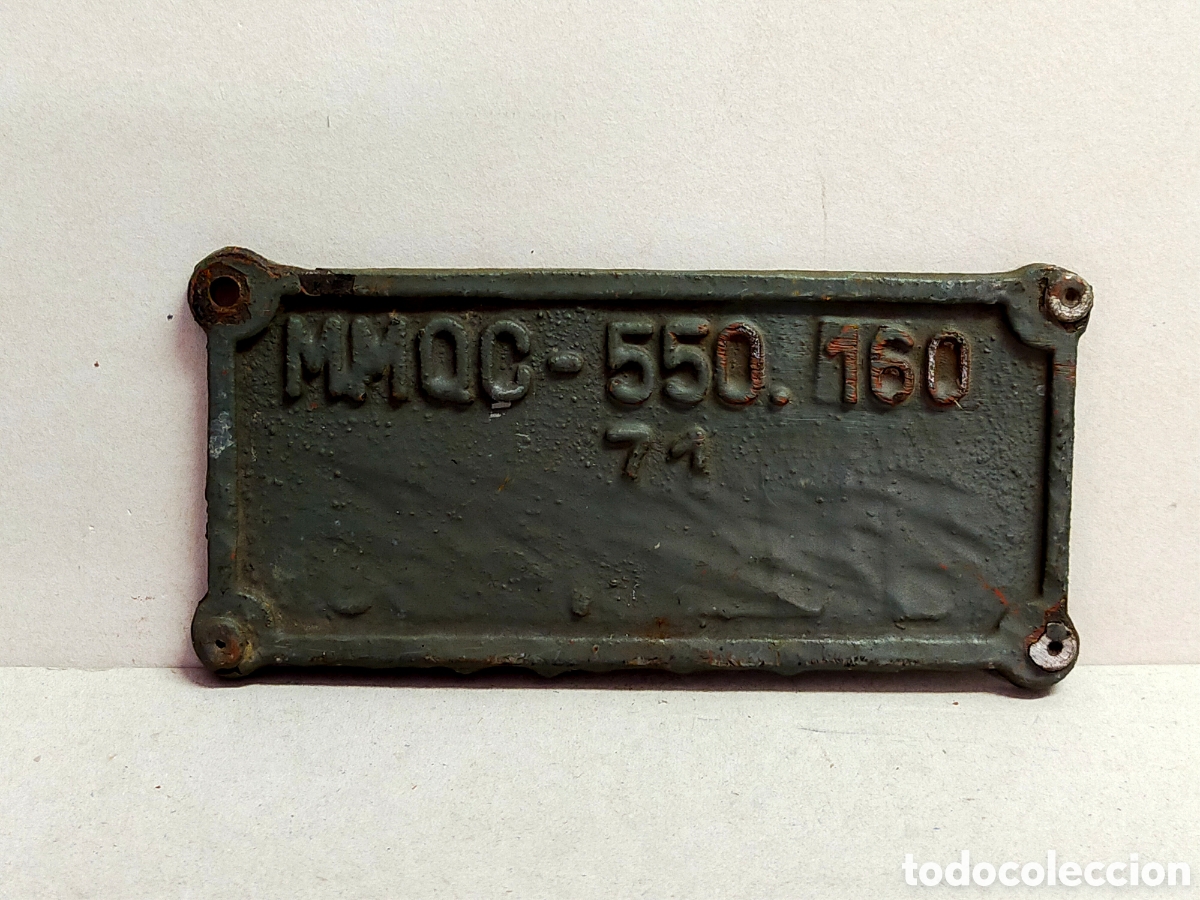 Antig&uuml;edades: PLACA DE TREN DE HIERRO. RENFE. - Foto 1