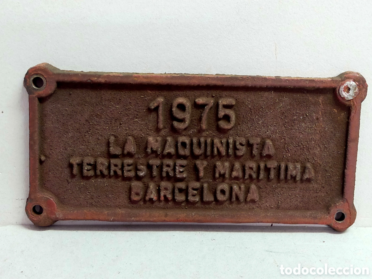 Antig&uuml;edades: PLACA DE TREN DE HIERRO. RENFE. - Foto 4