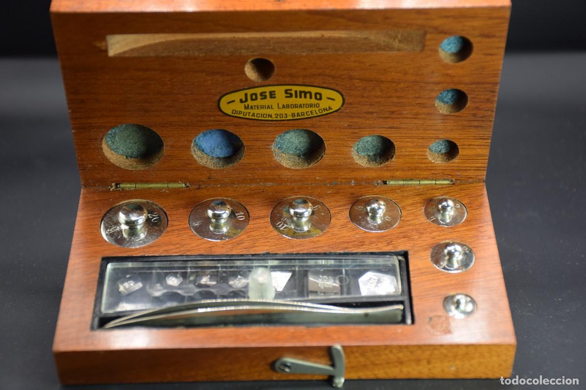 Antig&uuml;edades: Antigua caja de pesas de precision - Foto 4