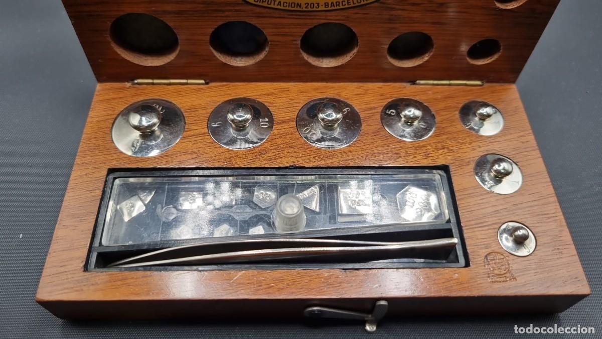 Antig&uuml;edades: Antigua caja de pesas de precision - Foto 5