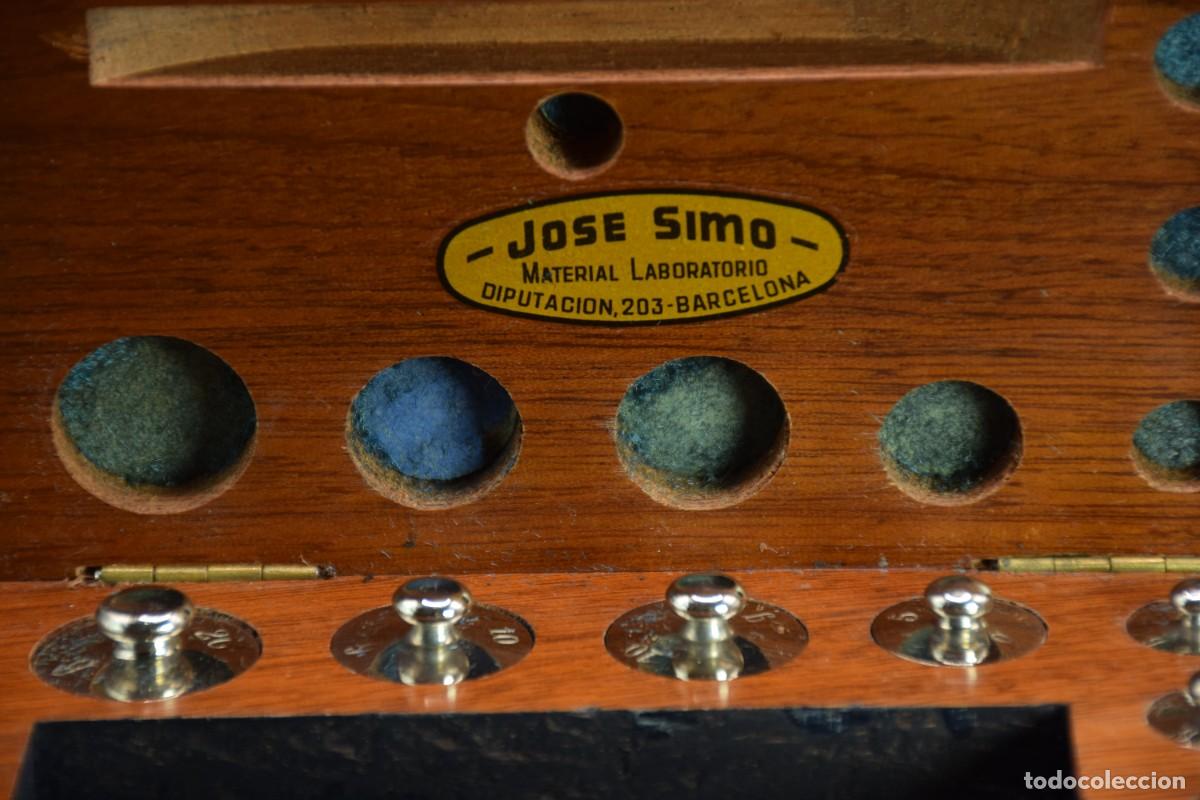 Antig&uuml;edades: Antigua caja de pesas de precision - Foto 6