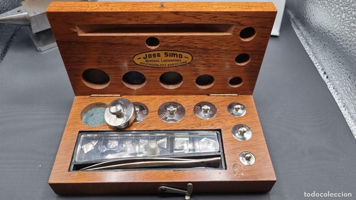 Antig&uuml;edades: Antigua caja de pesas de precision - Foto 8