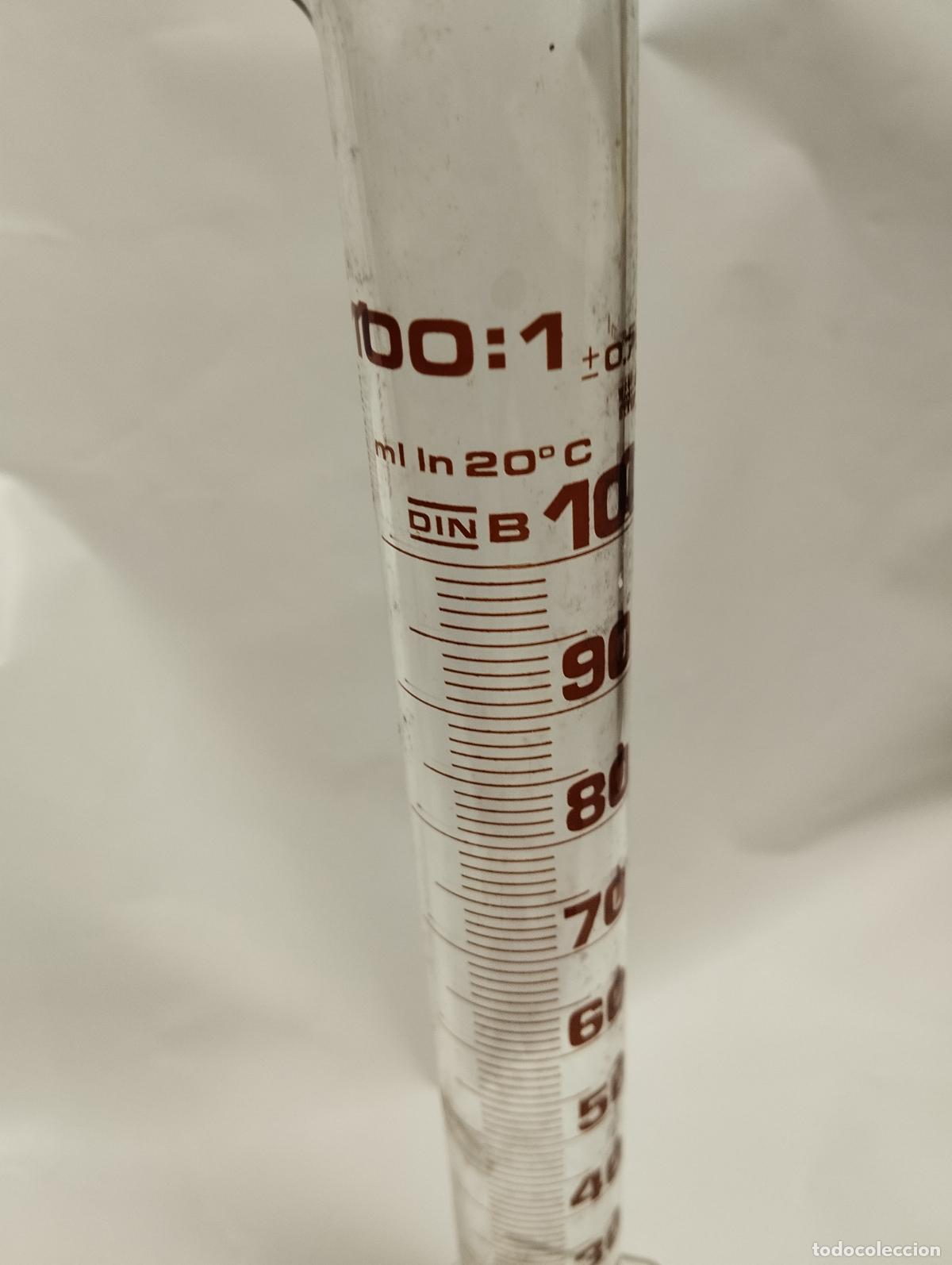 Antig&uuml;edades: PROBETA LABORATORIO 100 ML FARMACIA - Foto 3
