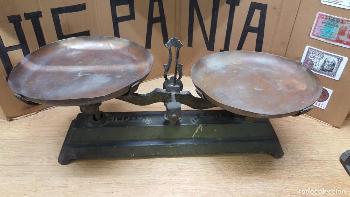 Antig&uuml;edades: ANTIGUA BASCULA ROMANA-SIMPLEX DE 10 KILOS - Foto 1