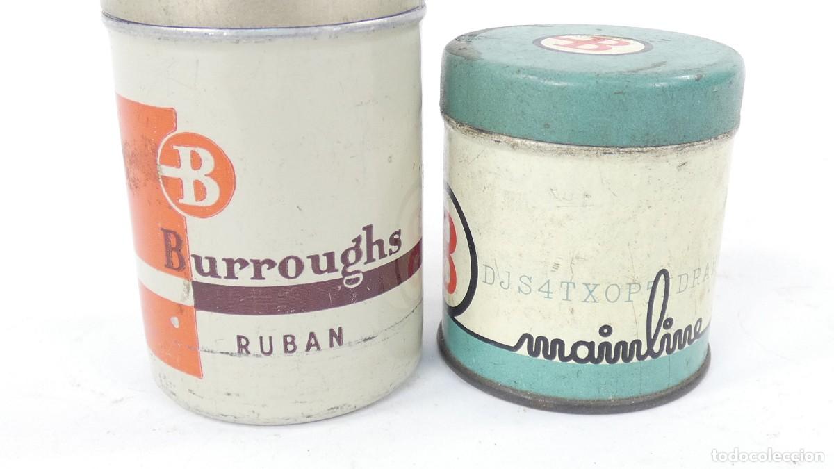 Antig&uuml;edades: 2 LATAS CINTAS DE CALCULADORAS SUMADORA ADDING MACHINE RECHENMASCHINE - Foto 3