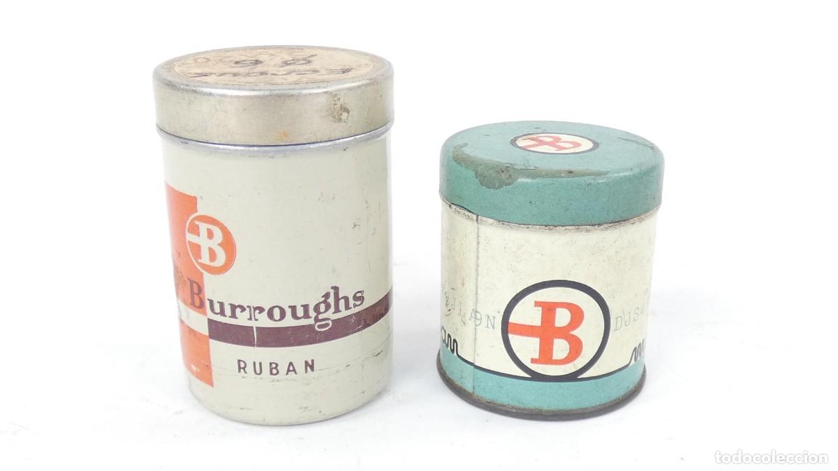 Antig&uuml;edades: 2 LATAS CINTAS DE CALCULADORAS SUMADORA ADDING MACHINE RECHENMASCHINE - Foto 4