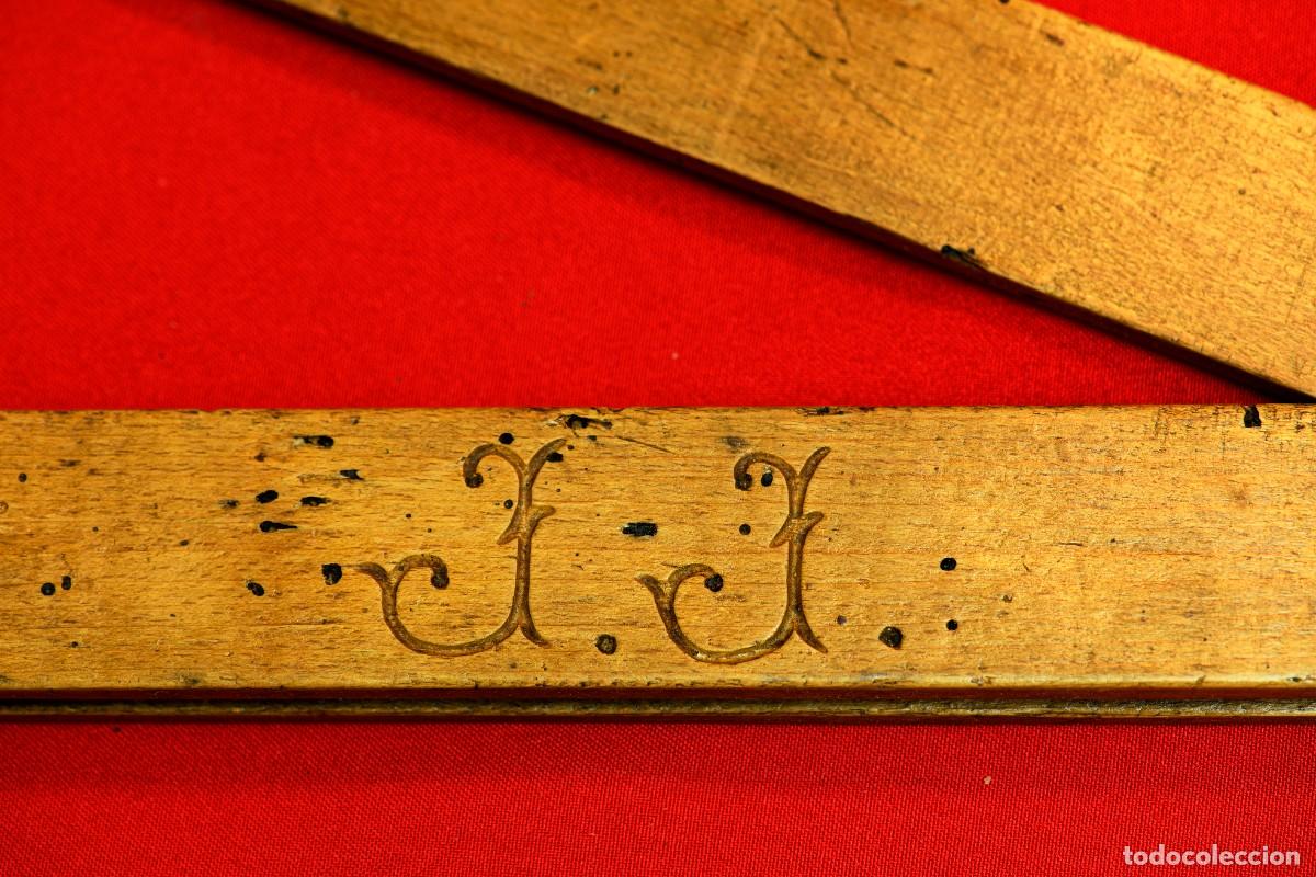 Antig&uuml;edades: 4 Escuadras de Ebanista antiguas de madera - Foto 2