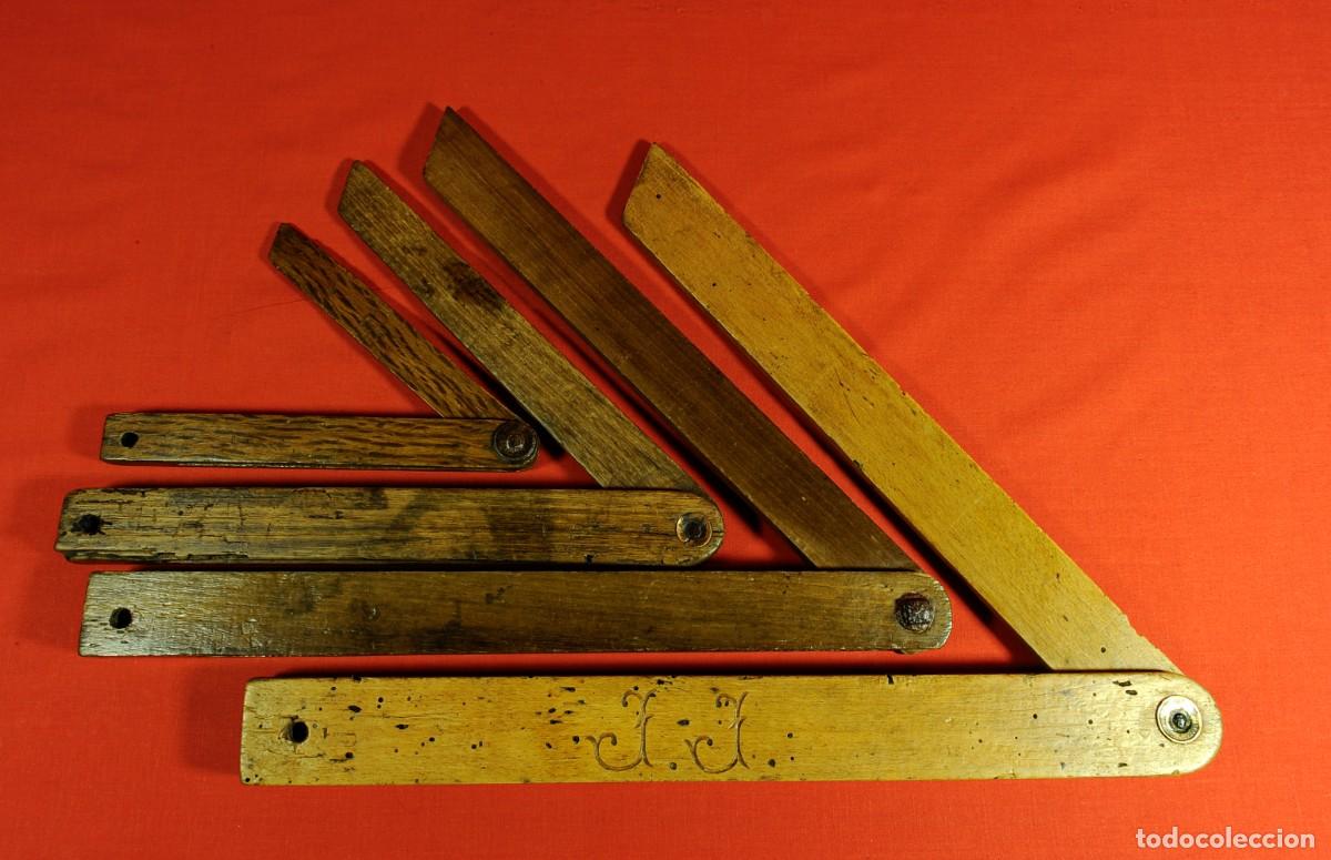 Antig&uuml;edades: 4 Escuadras de Ebanista antiguas de madera - Foto 3