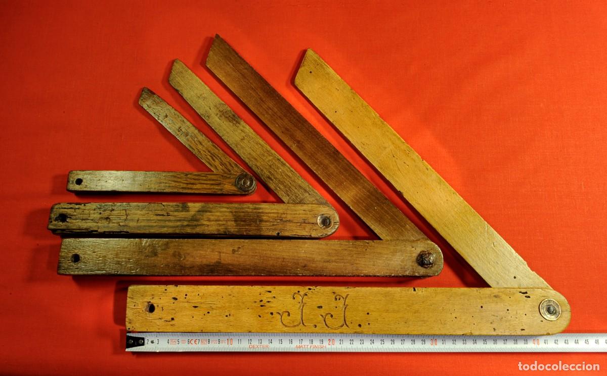 Antig&uuml;edades: 4 Escuadras de Ebanista antiguas de madera - Foto 5