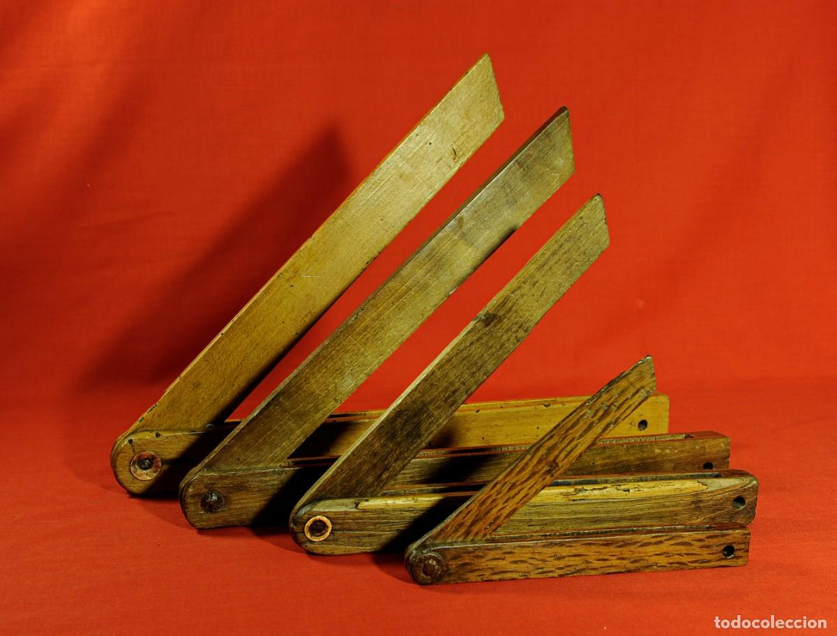 Antig&uuml;edades: 4 Escuadras de Ebanista antiguas de madera - Foto 6