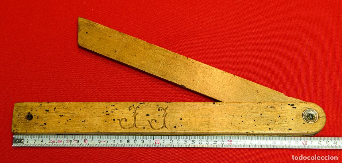 Antig&uuml;edades: 4 Escuadras de Ebanista antiguas de madera - Foto 7