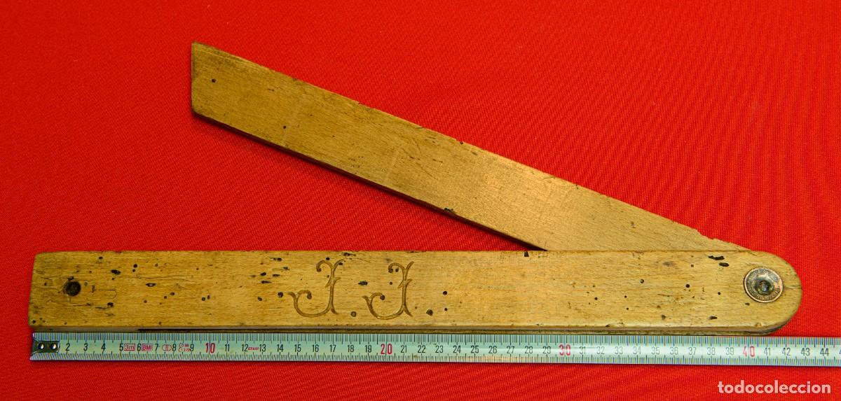 Antig&uuml;edades: 4 Escuadras de Ebanista antiguas de madera - Foto 9