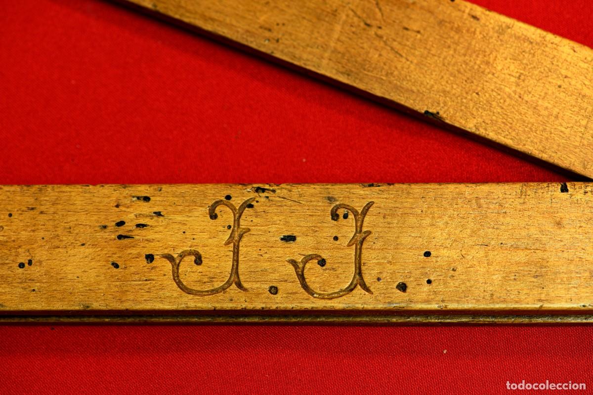 Antig&uuml;edades: 4 Escuadras de Ebanista antiguas de madera - Foto 10