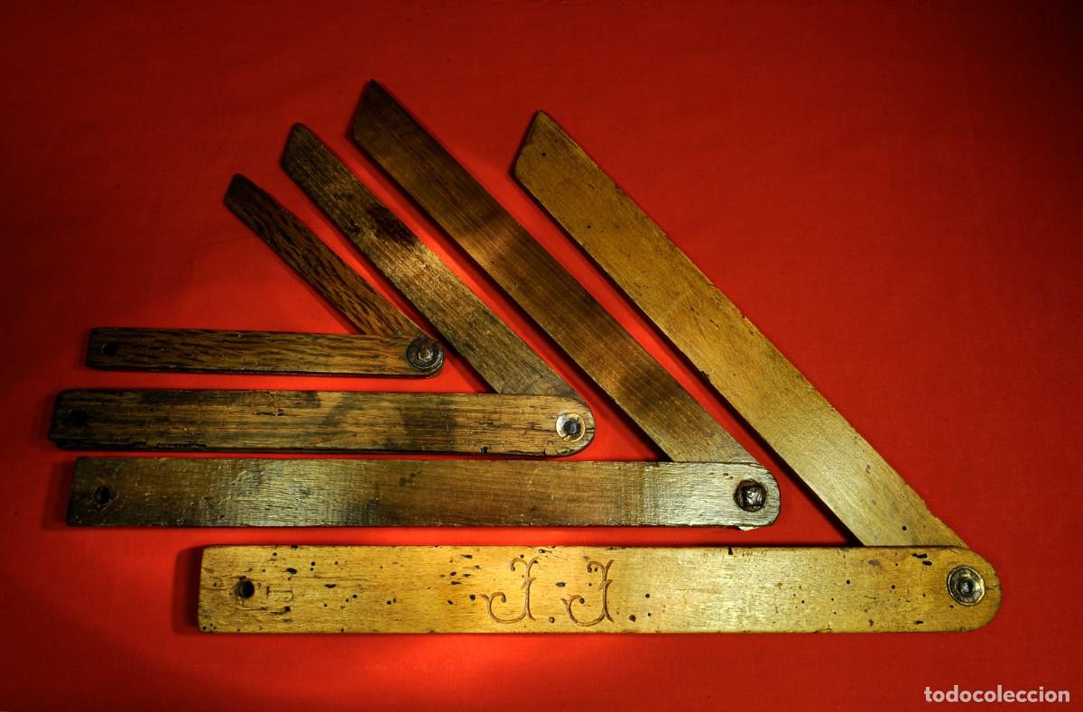 Antig&uuml;edades: 4 Escuadras de Ebanista antiguas de madera - Foto 14
