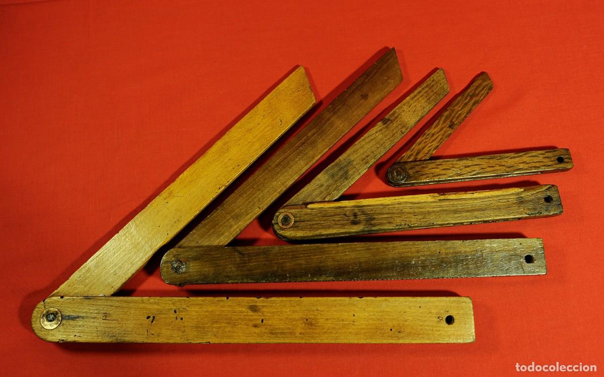 Antig&uuml;edades: 4 Escuadras de Ebanista antiguas de madera - Foto 21