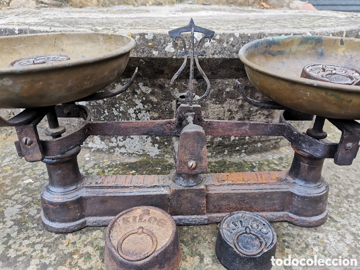Antig&uuml;edades: Antigua b&aacute;scula 10 kgr, 100% funcional - Foto 3