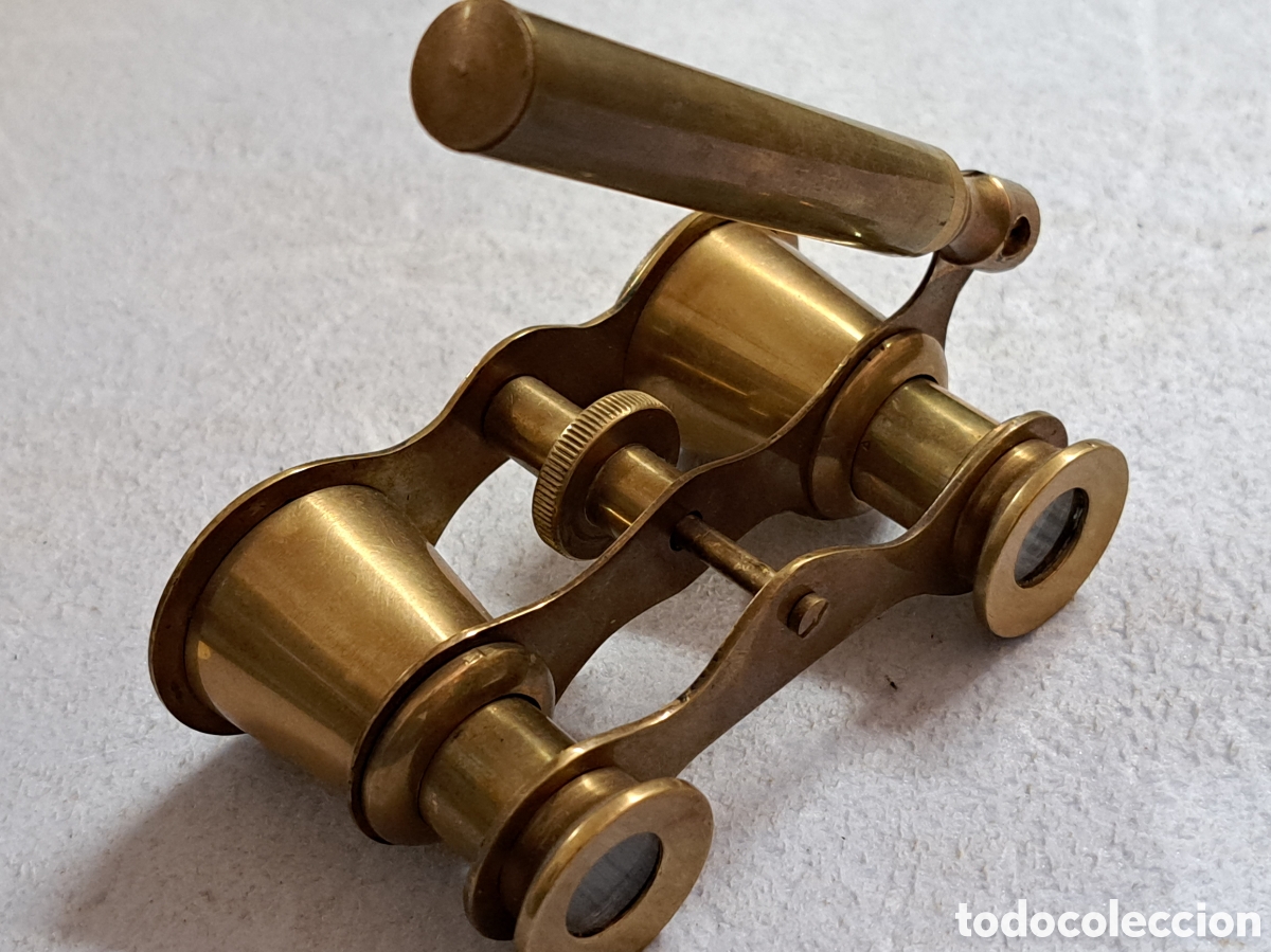 Antig&uuml;edades: Binoculares de bronce para teatro con mango extensible - Foto 4