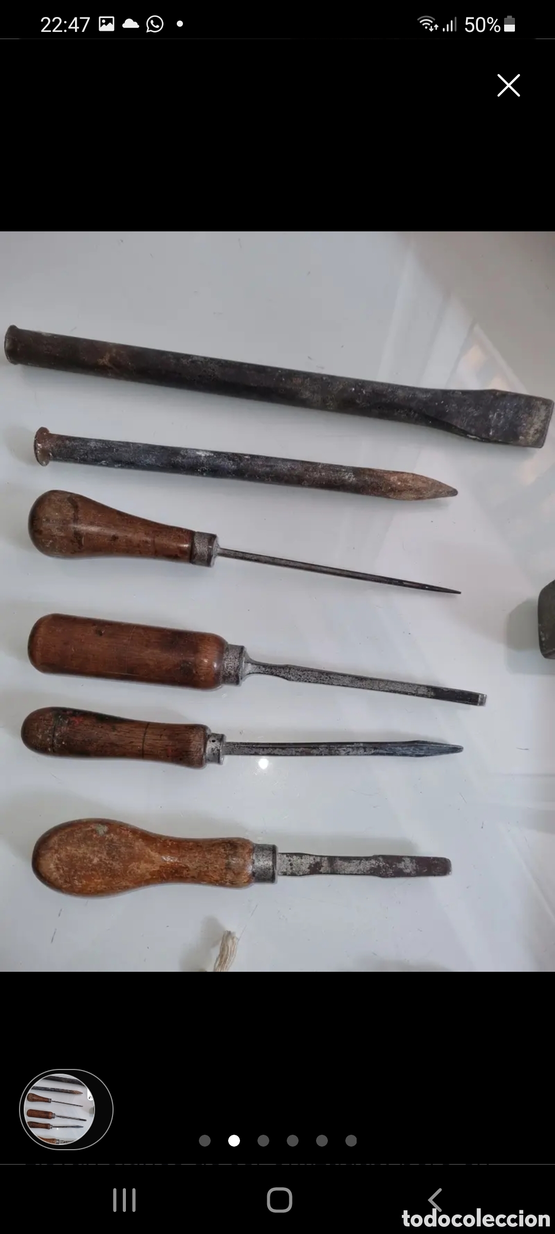 Antig&uuml;edades: Herramientas muy antiguas con mango de madera. - Foto 4