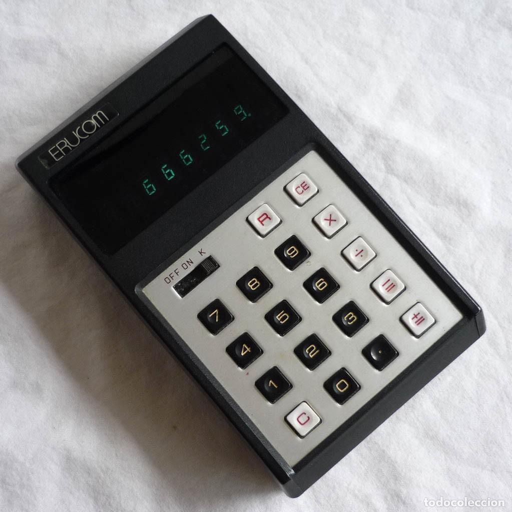 Antig&uuml;edades: Calculadora japonesa Erucom funcionando funda original - Foto 2
