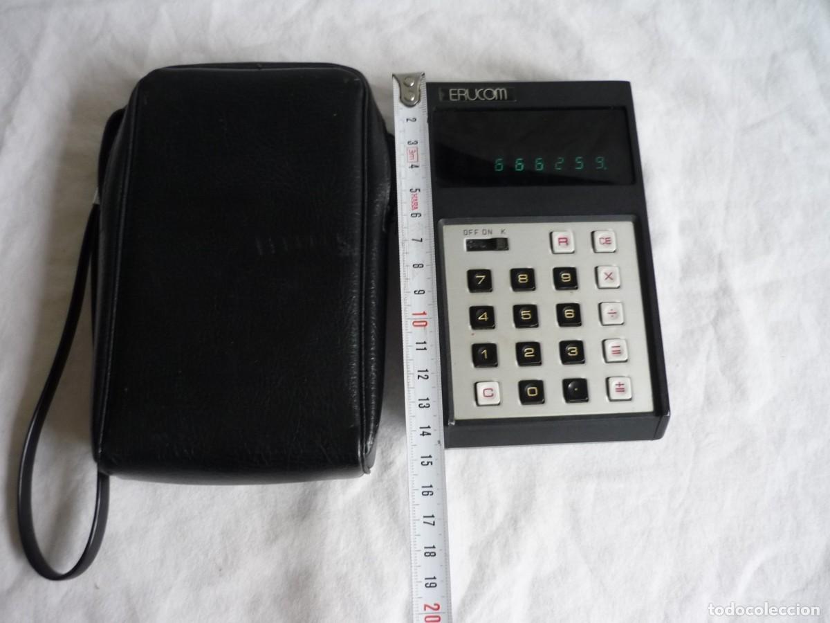 Antig&uuml;edades: Calculadora japonesa Erucom funcionando funda original - Foto 6