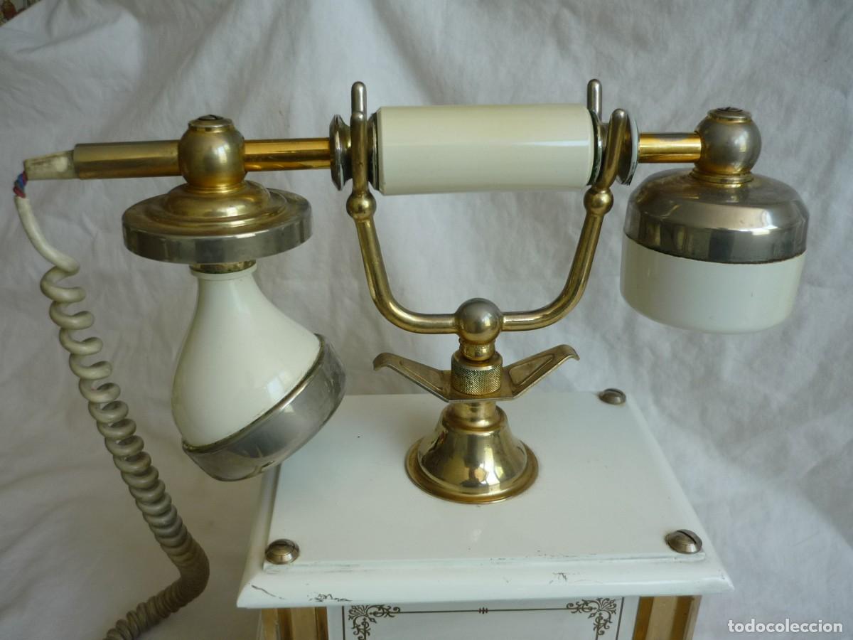 Tel&eacute;fonos: Antiguo tel&eacute;fono TELCER Cernusco Gold Plated - Foto 3