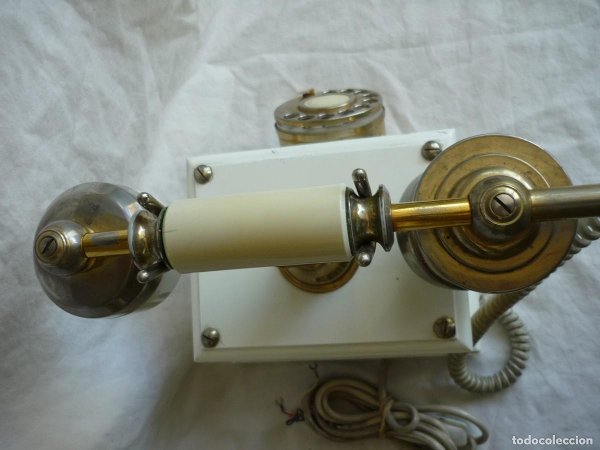 Tel&eacute;fonos: Antiguo tel&eacute;fono TELCER Cernusco Gold Plated - Foto 7