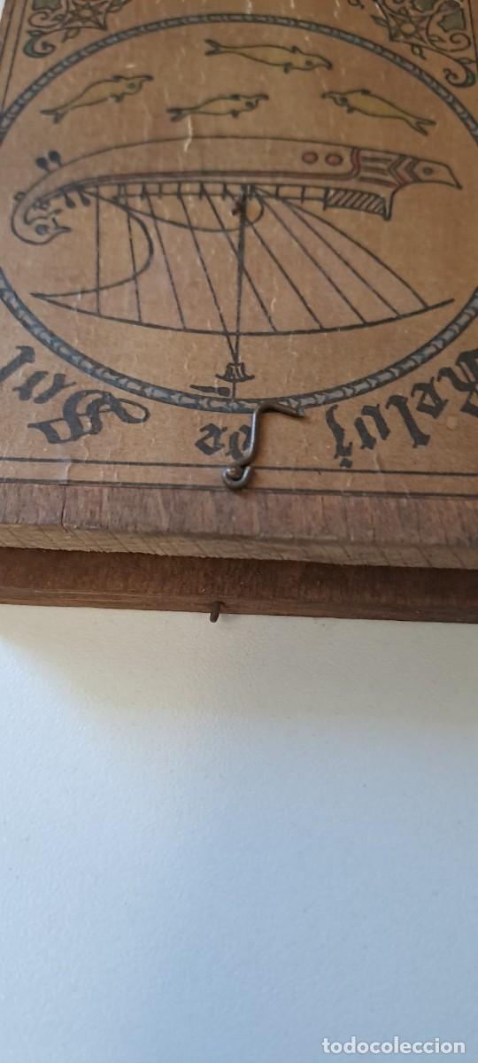 Antig&uuml;edades: Reloj de sol de madera, con br&uacute;jula y p&eacute;ndulo - Foto 6