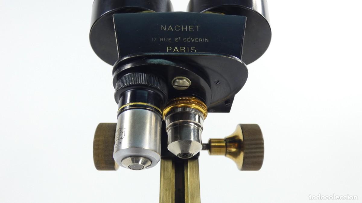 Antig&uuml;edades: ANTIGUO MICROSCOPIO BINOCULAR NACHET A&Ntilde;O 1920 BINOCULAR MICROSCOPE MIKROSKOP - Foto 6