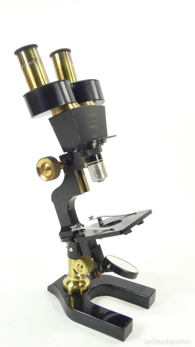 Antig&uuml;edades: ANTIGUO MICROSCOPIO BINOCULAR NACHET A&Ntilde;O 1920 BINOCULAR MICROSCOPE MIKROSKOP - Foto 9