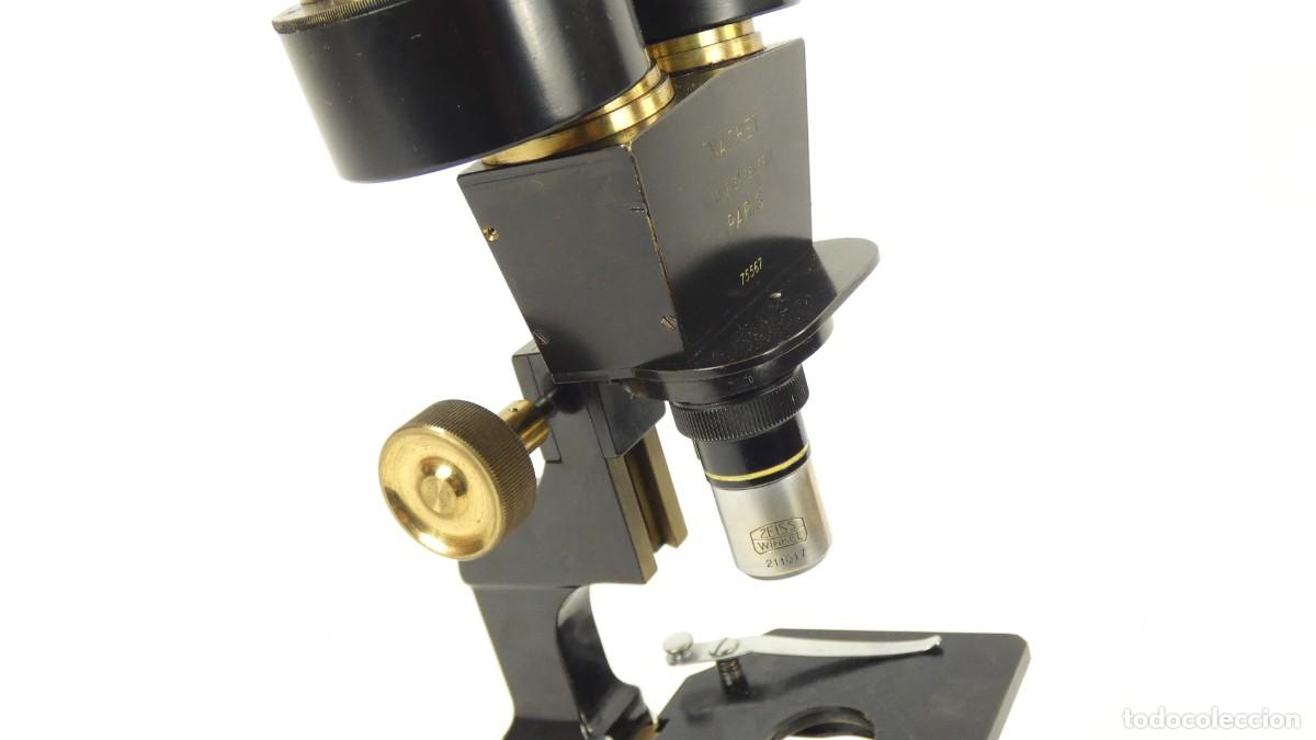Antig&uuml;edades: ANTIGUO MICROSCOPIO BINOCULAR NACHET A&Ntilde;O 1920 BINOCULAR MICROSCOPE MIKROSKOP - Foto 11