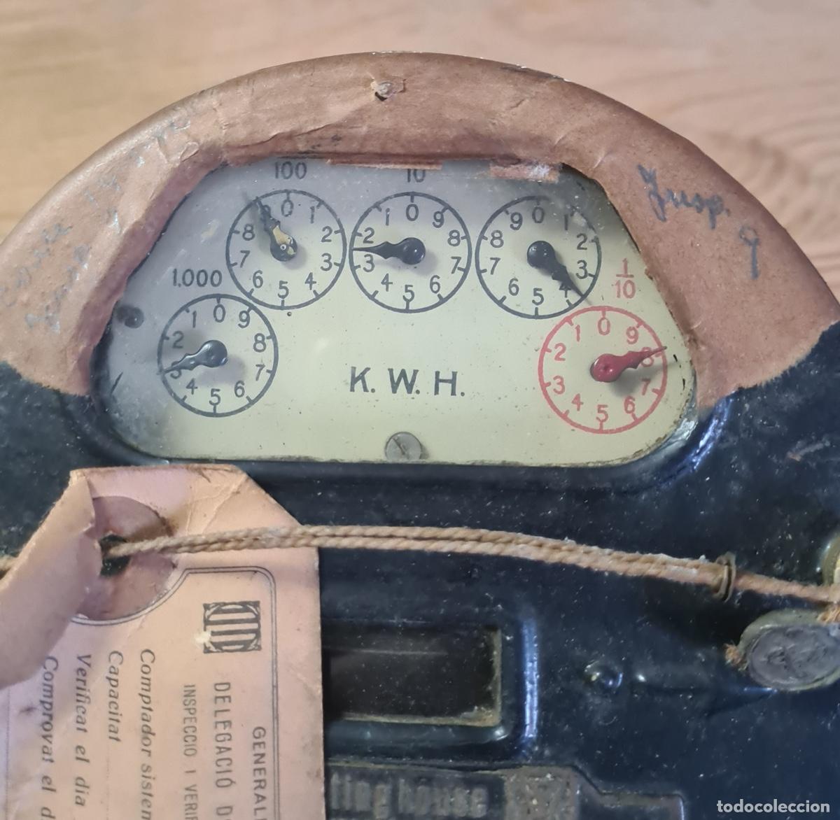 Antiques: Contador de luz fechado a&ntilde;o 1936. Guerra civil. Generalitat de Catalu&ntilde;a. Casa Westinghouse