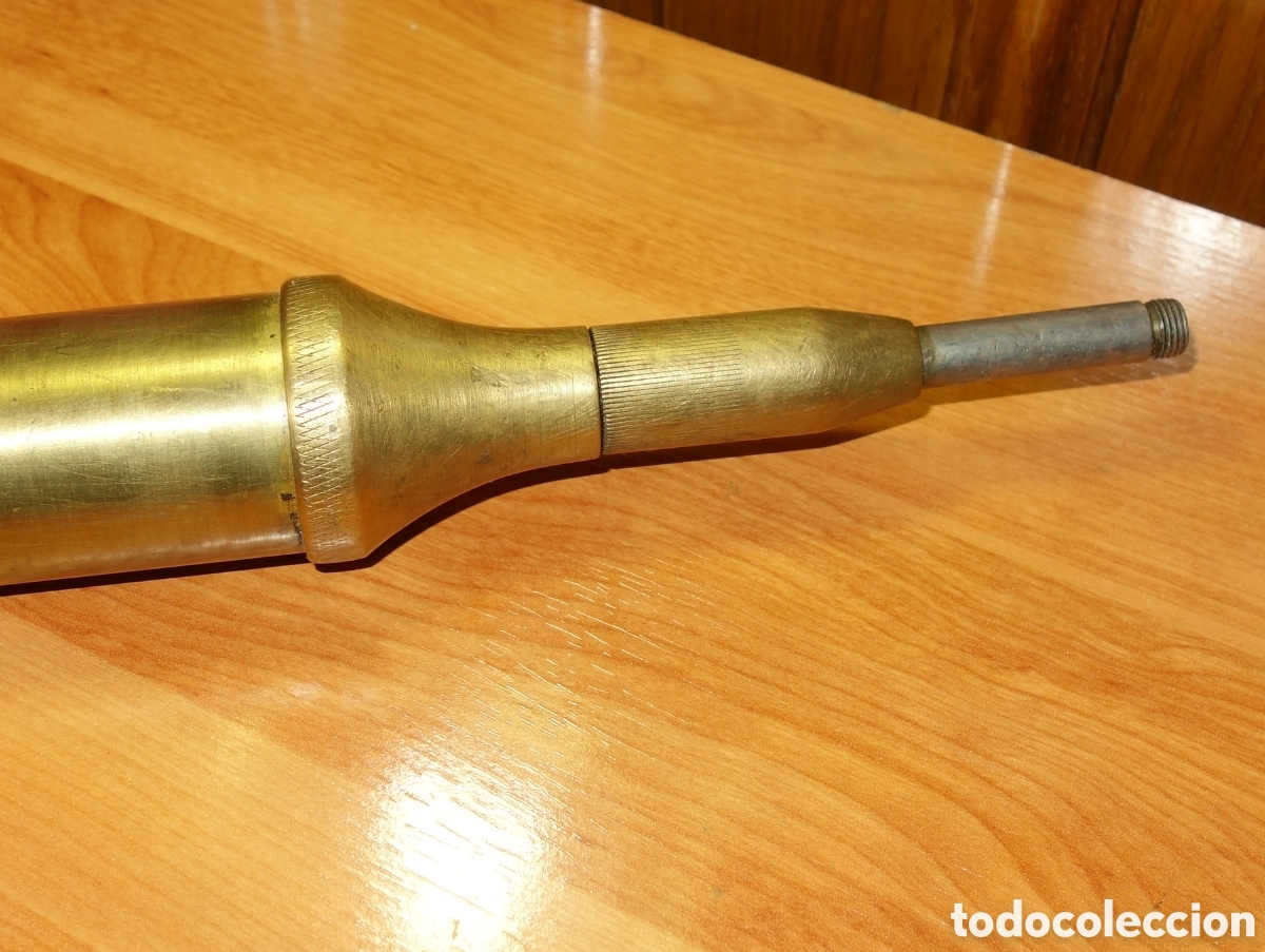 Antig&uuml;edades: Engrasador vintage de &eacute;mbolo bronce - Foto 4