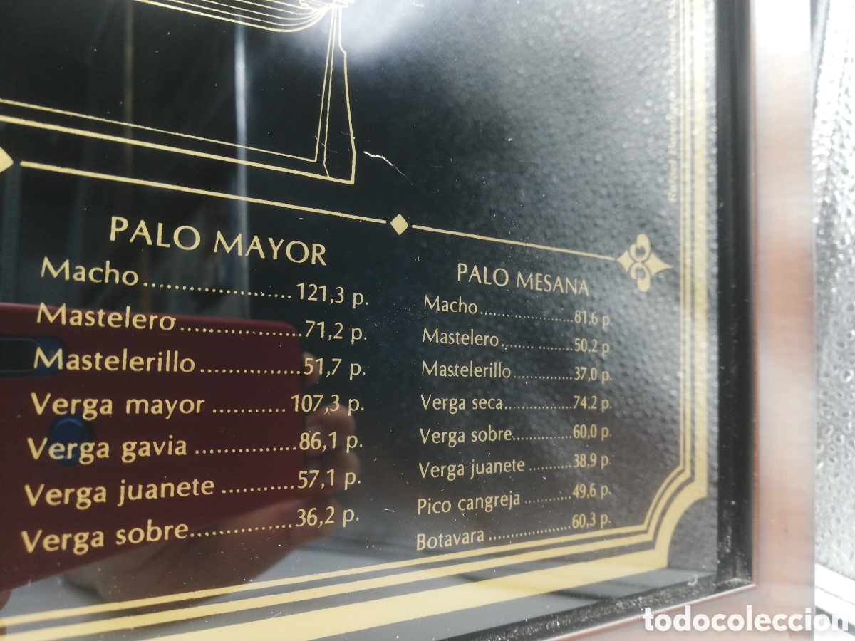 Antig&uuml;edades: Cuadro Nav&iacute;o sobre cristal Real Philipe. - Foto 3