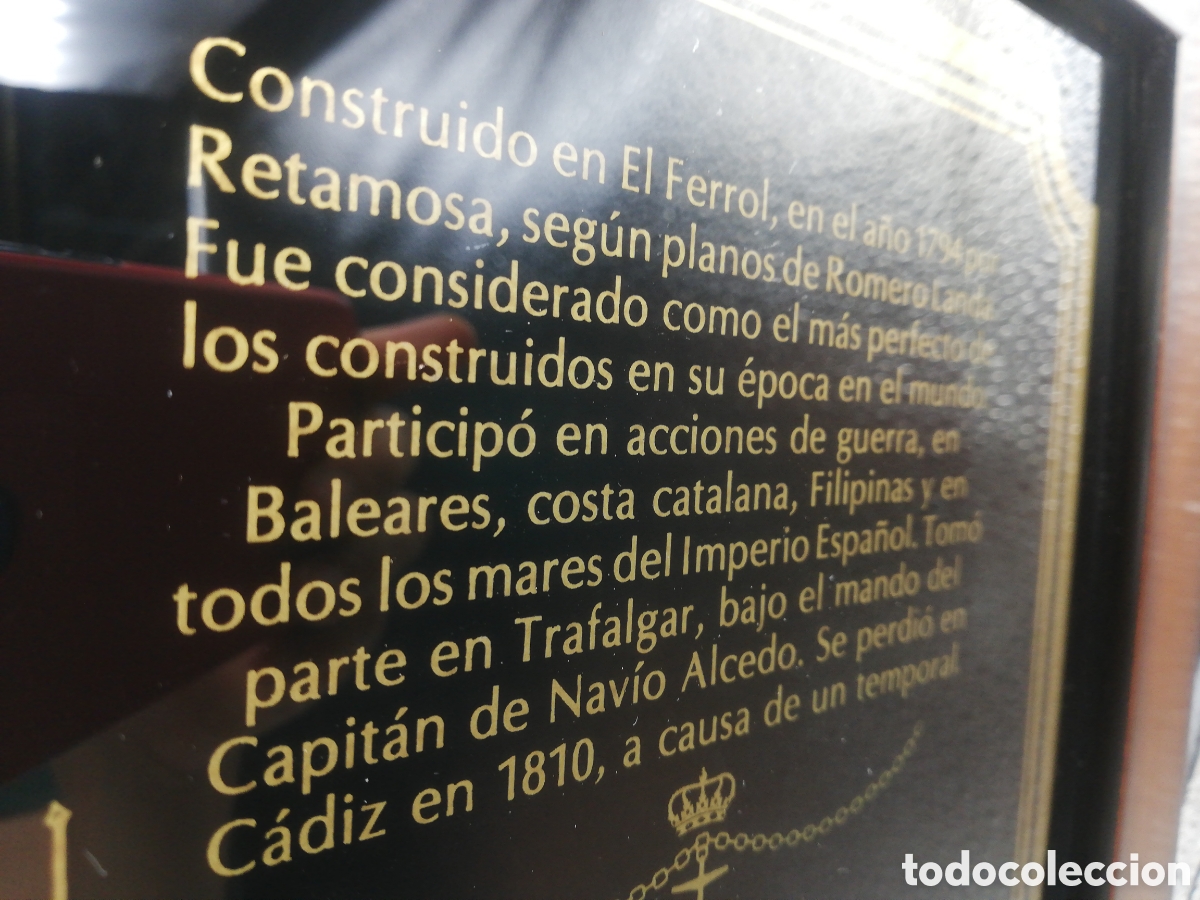 Antig&uuml;edades: Cuadro Nav&iacute;o sobre cristal Real Philipe. - Foto 5