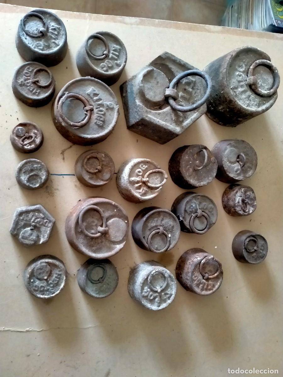 Antig&uuml;edades: pesas antiguas gran lote - Foto 1