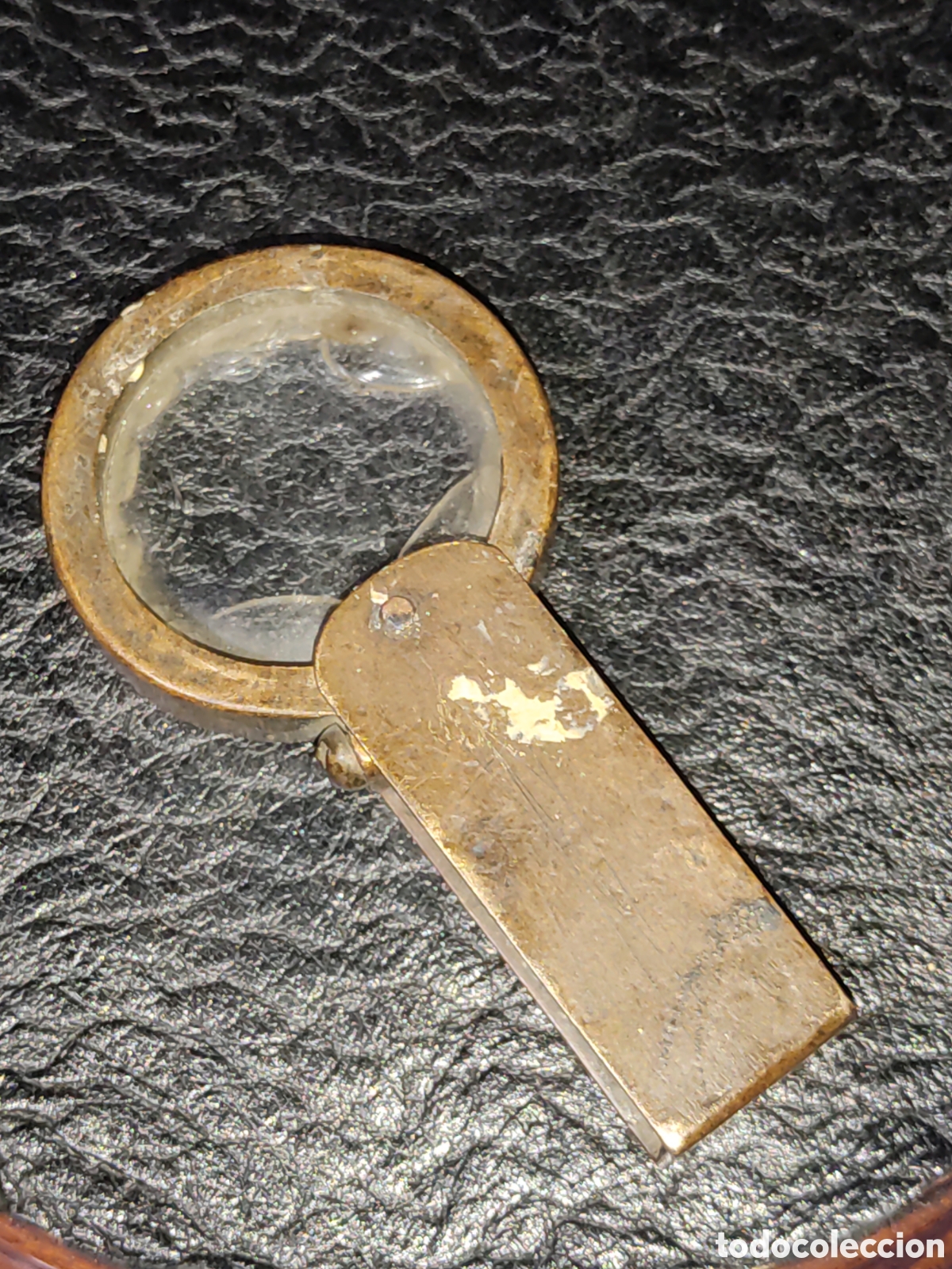 Antig&uuml;edades: Lupa de bolsillo de bronce.Siglo XIX. - Foto 3
