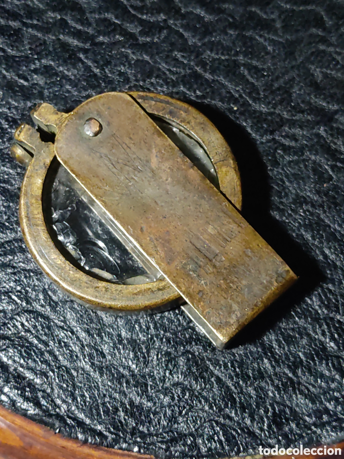 Antig&uuml;edades: Lupa de bolsillo de bronce.Siglo XIX. - Foto 5