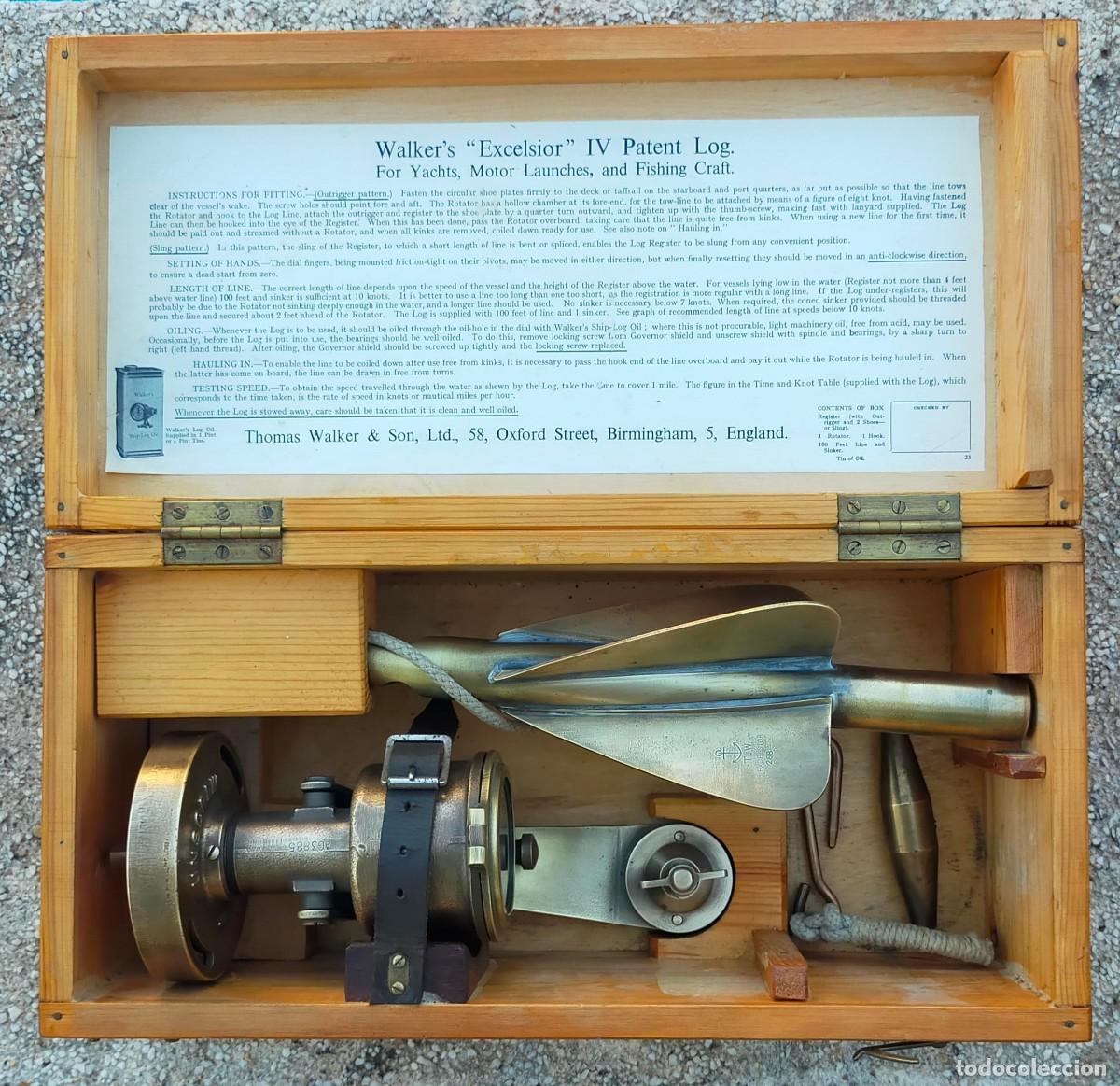 Antig&uuml;edades: Corredera n&aacute;utica Excelsior IV Thomas Walker COMPLETA - Foto 22