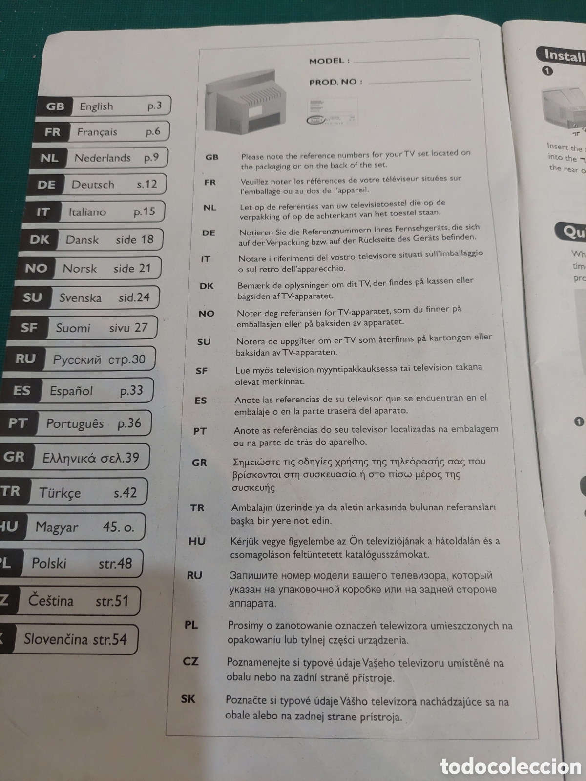 Antig&uuml;edades: Tv Philips cat&aacute;logo instrucciones - Foto 1