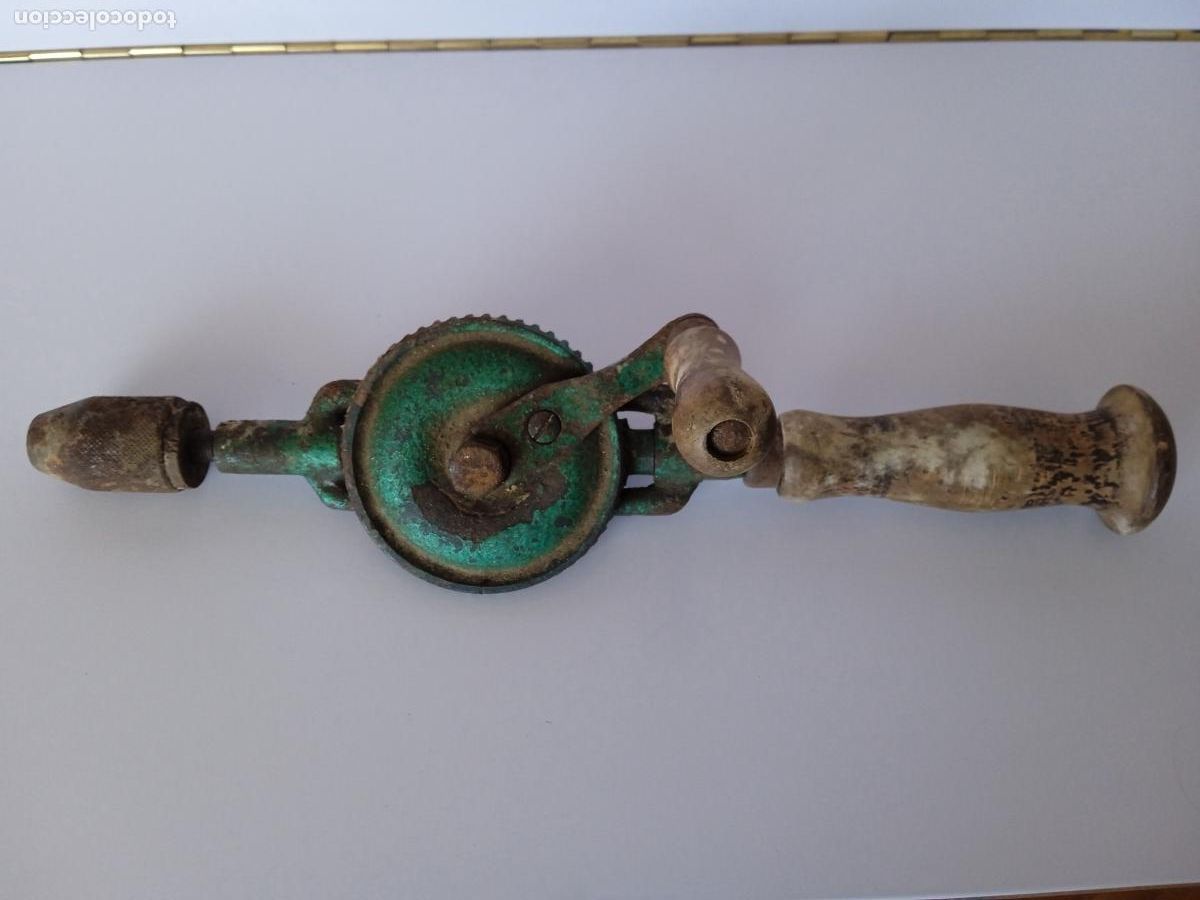 Antig&uuml;edades: ANTIGUO TALADRO MANUAL DOBLE PI&Ntilde;ON - Foto 1