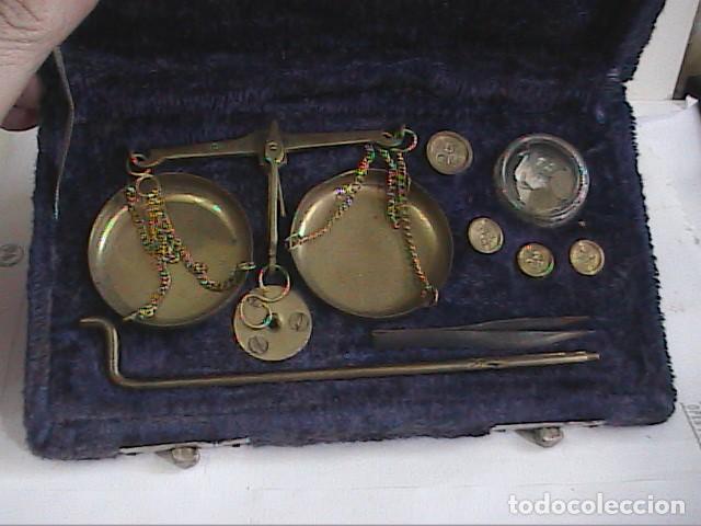 Antig&uuml;edades: ANTIGUA BALANZA DE JOYERIA COMPLETA. - Foto 2